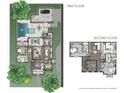 Detailed floor plan showcasing the layout of a luxury home with pool, lanai, and multiple suites at 511 Briley Ave, Oakland, FL 34760