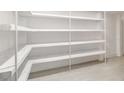 Walk-in pantry with marble shelving and white wire racking system at 10266 Beechwood Ln, Orlando, FL 32832