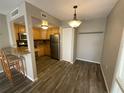 Bright kitchen features stainless appliances, granite countertops and wood cabinets at 588 Orange Dr # 131, Altamonte Springs, FL 32701