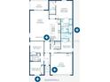 Detailed floor plan showcasing layout with bedrooms, kitchen, living spaces, lanai, and garage at 1685 Andover Ridge Dr, Deland, FL 32720
