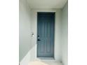 Gray front door with a smart lock and white trim at 291 Whistling Duck Trl, St Cloud, FL 34771