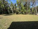 Expansive backyard with a lush lawn and mature trees creating a private oasis at 1552 Lakeside Dr, Deland, FL 32720