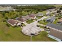 Neighborhood aerial view showcasing homes with screened-in pools and well-maintained landscaping at 246 Kimberly Point Dr, Davenport, FL 33837