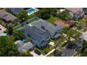 Expansive aerial view showcasing the home, backyard pool, and lush landscaping in a desirable neighborhood at 1020 W Princeton St, Orlando, FL 32804