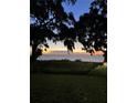 Picturesque water view at sunset framed by mature trees draped with spanish moss at 17710 Broad St, Montverde, FL 34756