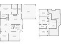 Detailed floorplan showcasing the layout of the home's two floors with room dimensions and major features at 5240 N Lake Burkett Ln, Winter Park, FL 32792