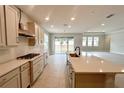Spacious kitchen with island, stainless steel appliances, and light cabinets at 371 Lady Palm St, Apopka, FL 32703