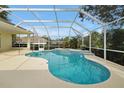 An inviting in-ground pool is set within a screened enclosure, complemented by manicured landscaping at 349 Plantation Club Dr, Debary, FL 32713