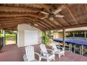 Covered boat dock with ceiling fans, Adirondack chairs, and boat lift ready for lake adventures at 786 Antonette Ave, Winter Park, FL 32789