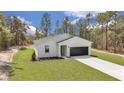 Charming single-story home featuring a modern farmhouse design, well-manicured lawn, and attached two-car garage at 12386 Sw 89Th St, Dunnellon, FL 34432