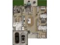 Detailed floor plan showcasing the layout of the home, including bedrooms, living spaces, and garage at 559 Marion Oaks Blvd, Ocala, FL 34473
