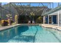 Backyard swimming pool is surrounded by a screened-in enclosure for relaxed outdoor enjoyment at 5138 Andrea Blvd, Orlando, FL 32807