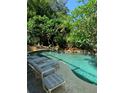 Inviting pool area with lounge chairs and tropical plants at 9130 Dollanger Ct, Orlando, FL 32819