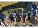 Aerial view of backyard with pool and canal creating a relaxing retreat at 2981 Viscount Cir, Kissimmee, FL 34747