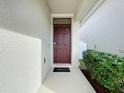 Inviting entryway with a dark brown door and a welcome mat at 3881 Brant Pl, Leesburg, FL 34748