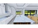 Spacious kitchen boasting marble countertops, white cabinets, and modern appliances at 4019 Dallas Blvd, Orlando, FL 32833