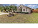 Landscaped yard with a palm tree and well-manicured lawn at 2368 Monaco Cove Cir, Orlando, FL 32825