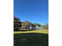 Large grassy yard with mature trees and water view at 9002 Lakeshore Dr, Yalaha, FL 34797