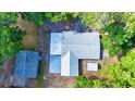 House with metal roof and detached shed, aerial view at 1778 Cr 426, Lake Panasoffkee, FL 33538
