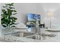 Modern kitchen sink with granite countertops and stainless steel faucet at 3344 Private Oak Dr, Apopka, FL 32703