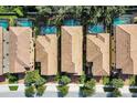Aerial view of houses with tile roofs and pools at 1913 Nice Ct, Kissimmee, FL 34747