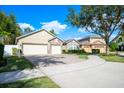 House exterior with a three-car garage and landscaped yard at 863 Strathmore Dr, Orlando, FL 32803