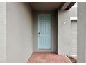 Light blue front door of a home with a brick path leading to the entrance at 3801 Giorgio Dr, Winter Haven, FL 33884