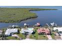 Wide aerial showing waterfront homes, docks, and boats at 218 S Venetian Way, Port Orange, FL 32127