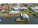 Private dock with covered area and water access at 218 S Venetian Way, Port Orange, FL 32127