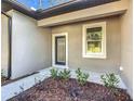 Front entry with modern door and landscaping at 413 Ruby Ave, Deland, FL 32724