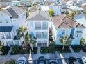 White three-story house in a neighborhood of similar homes at 8044 Lost Shaker Ln, Kissimmee, FL 34747