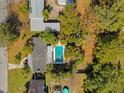 Bird's-eye view of the property showcasing the house and pool at 145 Verbena Dr, Orlando, FL 32807