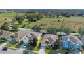 Aerial view showcasing a quiet residential neighborhood at 590 Michigan Estates Cir, St Cloud, FL 34769