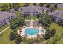 Resort-style pool and surrounding condo community at 7609 Heritage Crossing Way # 201, Reunion, FL 34747