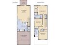 Two-story floor plan with 3 bedrooms, 2.5 baths, gathering room, and lanai at 2575 Winsome Way, Davenport, FL 33896