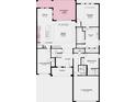 First floor plan featuring the kitchen, living room, garage and Primary bedroom at 987 Ladyfish Trl, St Cloud, FL 34771