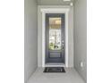 Stylish front door with glass window and modern hardware at 1609 Hill Park Dr, Deltona, FL 32725