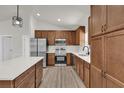 Well-equipped kitchen featuring stainless steel appliances and plenty of counter space at 4356 Sw Dahlia Ct, Dunnellon, FL 34431