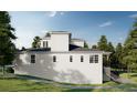Back of the two-story home showing a view of the neutral colored exterior and roof at 572 Sanctuary Golf Pl, Apopka, FL 32712
