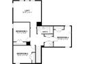 Upstairs floor plan showing a loft, three bedrooms, and a shared bathroom at 16863 Muskgrass Dr, Winter Garden, FL 34787