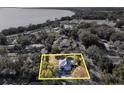 Aerial view of a charming home near the water, surrounded by lush trees and landscaping at 340 W 9Th Ave, Mount Dora, FL 32757