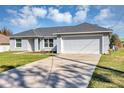 Charming single-story home with a well-manicured lawn, neutral exterior paint, and a two-car garage at 7139 Se 122Nd Ln, Belleview, FL 34420
