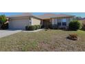 Inviting home exterior featuring a well-kept lawn, mature landscaping, and a convenient attached garage at 4175 Sw 46Th Ct, Ocala, FL 34474