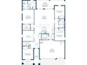 Detailed floor plan showcasing a spacious layout with three-car garage, four bedrooms and open concept living at 914 Boyte St, Port Orange, FL 32127
