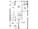 Layout of the first floor of the house, including kitchen, Gathering room, guest room, and 3-car garage at 6825 Yellow Warbler Bnd, St Cloud, FL 34773