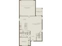 First floor plan showing kitchen, gathering room, cafe, and a 2-car garage at 7054 Rosy Sky Ave, Orlando, FL 32829