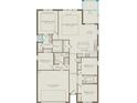 Floor plan showing the layout of the home with the placement of the kitchen, rooms, and garage at 6744 Willow View Ave, Orlando, FL 32829