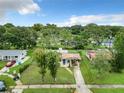 Charming single-story home with a well-manicured lawn and a walkway that leads to a welcoming blue front door at 23 Judith Ln, Orlando, FL 32811