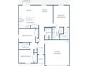 Floor plan of a 3 bedroom, 2 bath home, plus an open-concept great room and 2-car garage at 124 Appian Way, Kissimmee, FL 34758