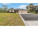 Charming single-story home with a two-car garage, well-manicured lawn, and beautiful mature trees at 18468 Sabal St, Orlando, FL 32833